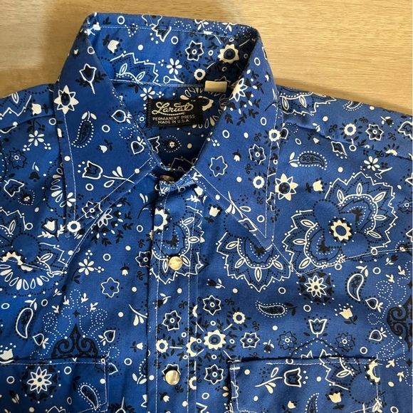 Lariat Western Wear Pearl Snap Short Sleeve Button Down - Picture 1 of 7